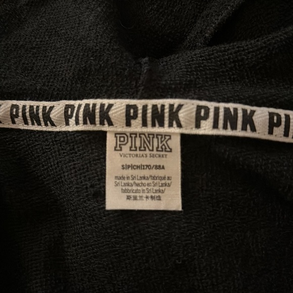 #9 PINK /Victoria Secret Zipper Hoodie Size :Small Color:Black - Picture 3 of 6